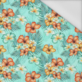 FLOWERS AND PALM TREES - Waterproof woven fabric