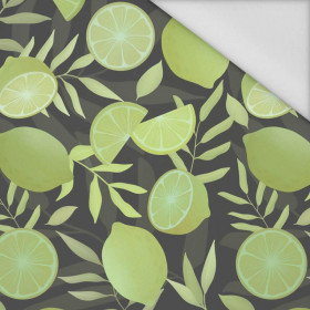 LIMES / graphite - Waterproof woven fabric