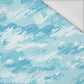 CAMOUFLAGE - scribble / light blue - Waterproof woven fabric