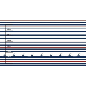 SHIPS / stripes (marine) - panel Waterproof woven fabric