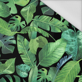 TROPICAL LEAVES pat. 2 / black - Waterproof woven fabric