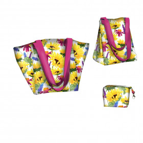XL bag with in-bag pouch 2 in 1 - SUNFLOWERS pat. 4 (BLOOMING MEADOW) - sewing set