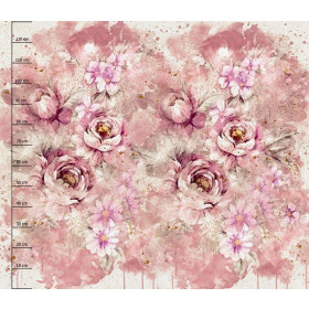 WATERCOLOR FLOWERS PAT. 6  - dress panel Cotton muslin