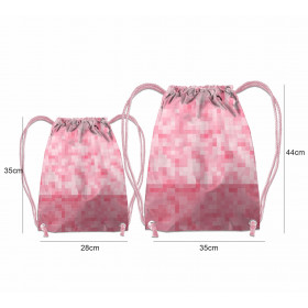 GYM BAG - PIXELS pat. 2 / pink - sewing set
