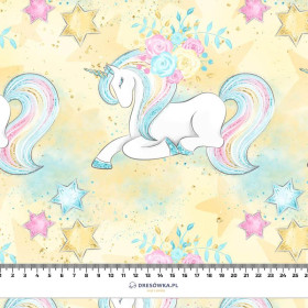 UNICORNS AND FLOWERS pat. 1 (WONDERLAND)- Upholstery velour 