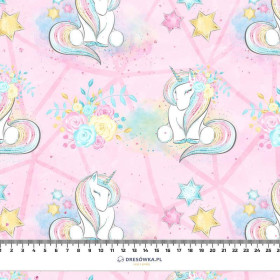 UNICORNS AND FLOWERS pat. 2 (WONDERLAND) - Cotton interlock