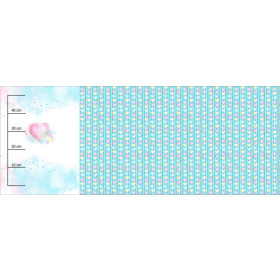 HEART AND FLOWERS (WONDERLAND) - panoramic panel looped knit (60cm x 155cm)