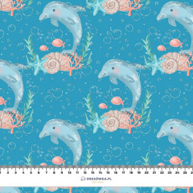 DOLPHINS pat. 3 (MAGICAL OCEAN) / blue - softshell