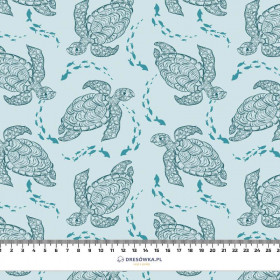 TURTLES AND SHOAL (BLUE PLANET) - single jersey with elastane 