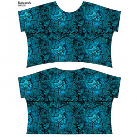 FLIMSY OVERSIZE BLOUSE "FREJA" - LACE BUTTERFLIES / blue - sewing set
