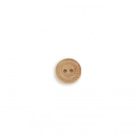 Round wooden button 15mm natural