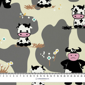 COWS ON BEIGE - brushed knitwear with elastane ITY