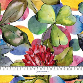 WATERCOLOR CLOVERS - viscose woven fabric