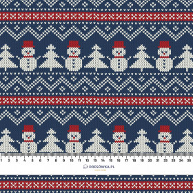 SNOWMEN WITH CHRISTMAS TREES - brushed knitwear with elastane ITY