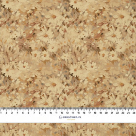 BEIGE / FLOWERS - Cotton woven fabric