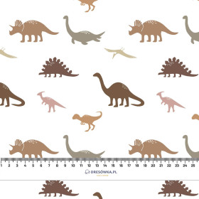 BROWN DINOSAURS PAT. 2 - looped knit fabric