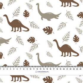 BROWN DINOSAURS PAT. 3 - looped knit fabric