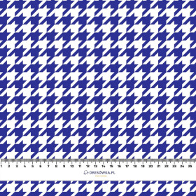 CORNFLOWER HOUNDSTOOTH / WHITE - Waterproof woven fabric