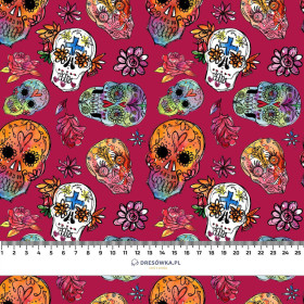 SKULLS pat. 3 / fuchsia (DIA DE LOS MUERTOS) - quick-drying woven fabric