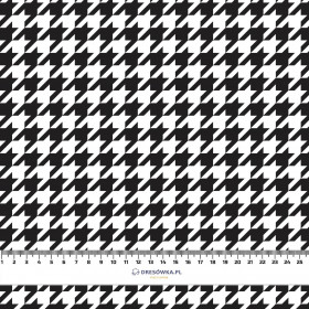 BLACK HOUNDSTOOTH / WHITE - looped knit fabric