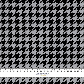 BLACK HOUNDSTOOTH / grey - Cotton woven fabric
