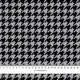 BLACK HOUNDSTOOTH / grey - Waterproof woven fabric