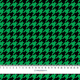BLACK HOUNDSTOOTH / green - Cotton woven fabric