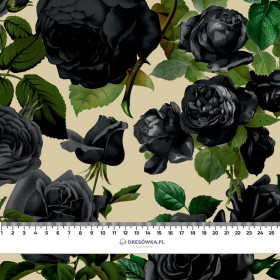 BLACK ROSES - looped knit fabric with elastane ITY