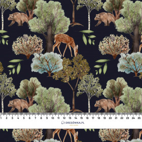 DEERS AND BEARS (INTO THE WOODS) - looped knit fabric with elastane ITY