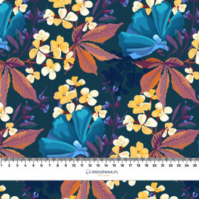 FLORAL AUTUMN pat. 2 - looped knit fabric with elastane ITY