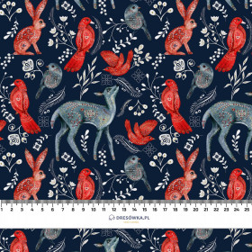 FOLK ANIMALS pat. 2 (FOLK FOREST) - Waterproof woven fabric