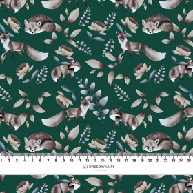 FOX TIME / BOTTLED GREEN (INTO THE WOODS) - looped knit fabric with elastane ITY