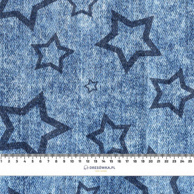 DARK BLUE STARS (CONTOUR) / vinage look jeans dark blue - light brushed knitwear
