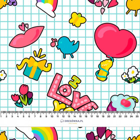 COLORFUL STICKERS PAT. 1 - looped knit fabric