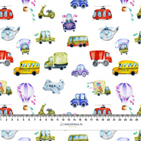 COLORFUL VEHICLES (COLORFUL TRANSPORT) - Cotton woven fabric