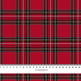 50cm CHECK PAT. 12 / red - looped knit fabric with elastane ITY