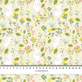 BUNNIES ON A MEADOW  - Cotton woven fabric