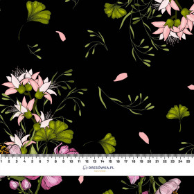 PINK FLOWERS PAT. 3 - looped knit fabric with elastane ITY