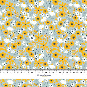 SMALL FLOWERS pat. 2 / light grey - softshell