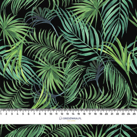 PALM LEAVES pat. 4 / black - Cotton woven fabric