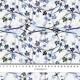 LEAVES pat. 2 (grey) - viscose woven fabric
