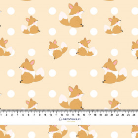 FOXES / polka dots - Cotton woven fabric