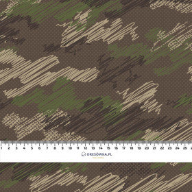 CAMOUFLAGE - scribble / brown - Hydrophobic brushed knit