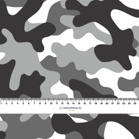 CAMOUFLAGE GREY - looped knit fabric