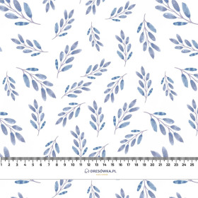 BLUE LEAVES pat. 2 / white - Viscose jersey