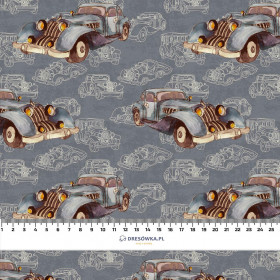 OLD CARS pat. 1 - Cotton woven fabric