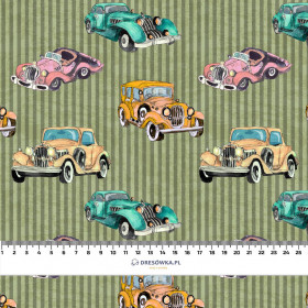 OLD CARS / STRIPES pat. 2 - Cotton woven fabric