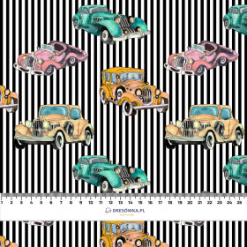 OLD CARS / STRIPES pat. 3 - Waterproof woven fabric