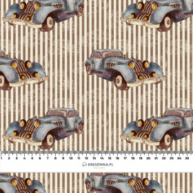 OLD CARS / STRIPES pat. 4 - Cotton woven fabric