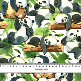 PANDAS ON BAMBOO - Hydrophobic brushed knit